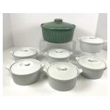 Seven Piece Collection of Vintage Ribbed Dishes
