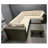 Plastic Wicker Outdoor Sectional and Two Tables