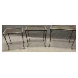 Set of Three Metal Outdoor Stacking Tables
