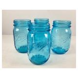 Four Blue Ball Jars