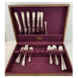 Thirty-six Piece Silver Plate Utensils with Box