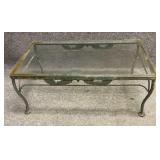 Glass and Metal Outdoor Coffee Table