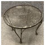 Round Wrought Iron Outdoor Side Table