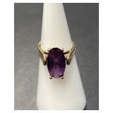 10 KT Vintage Amethyst Ring