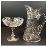 Crystal Pitcher and Candy Dish