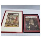 Two Framed Prints of Saturday Evening Posts