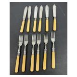 Fish Knives and Forks Bakelite Handles