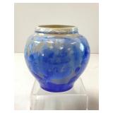 Signed Crystalline Blue Vase