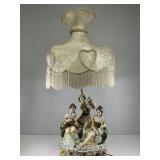 Large Vintage Capodimonte Porcelain Table Lamp