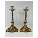Two Vintage Metal Candlesticks