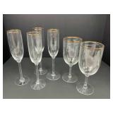 Six Lenox Crystal Glasses
