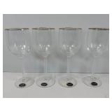 Four Lenox Crystal Wine Glasses