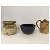Three Pottery Pieces, Two Signed