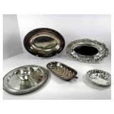 Five Vintage Silver Plated Serving Items