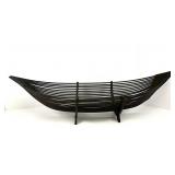 Vintage Pencil Reed and Bamboo Boat Basket