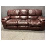Faux Leather Double Recliner Sofa