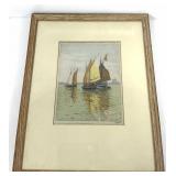 Signed and Framed Color Aquatint Etching