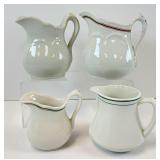 Four Stoneware Creamers