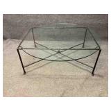 Metal Table with Unmatched Glass Top