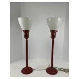 Pair of Mid-Century Metal Student Lamps