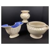 Three Vintage Cream Vases