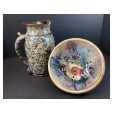 Pottery Pitcher and Strainer