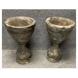 Pair of Vintage Concrete Planters