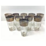 Silver Band Highball Glasses