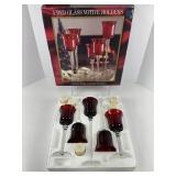 Five Red Glass Votive Candle Holders