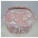 Floral Fabric-Covered Sewing Basket