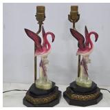 Flamingo Table Lamps With Painted Bases