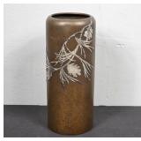 Heintz Sterling Silver on Bronze Vase