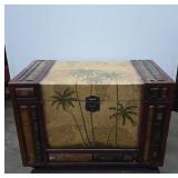 Book-Style Decor Trunk with Palm Trees
