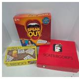 Board Games Scattergories, Bingo, Speak Out