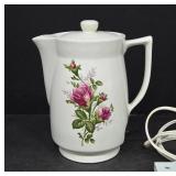 Electric Ceramic Teapot With Floral Design