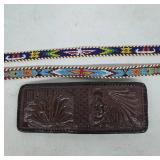 Leather Wallet and Beaded Belts
