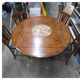 Wood Dining Table With Swivel Center Stone