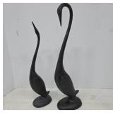 Black Ceramic Bird Sculptures