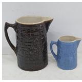 Brown and Blue Ceramic Pitchers