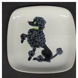 50's Glidden Ceramic Black Poodle Plate