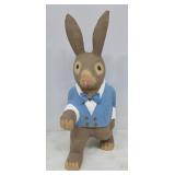 Paper Mache Rabbit in Blue Suit