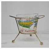 Johnson Centennial Glass With Metal Stand