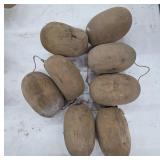 Wooden Fishing Floats with Wire Loops