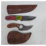 Damascus Knives With Sheaths