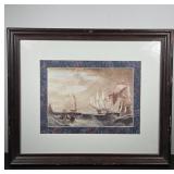 Framed Maritime Artwork with Ships