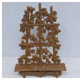 Carved Wooden Floral Display Stand