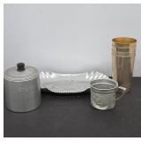Metal Household Items Including Tumblers