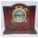 Wooden Mantel Clock With Roman Numerals