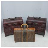 Decorative Wooden Boxes With Leaf Motif