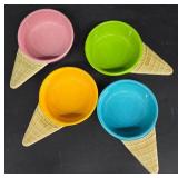 Ceramic Ice Cream Cone Bowls